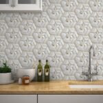 Papel de Parede Geométrico Hexagonal Dourado