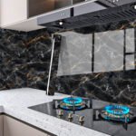 Papel de Parede Marmore Preto e Dourado