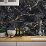 Papel de Parede Marmore Preto e Dourado - Imagem 3