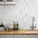 Papel de Parede Marmore Branco e Dourado - Imagem 2