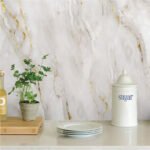 Papel de Parede Marmore Dourado e Branco