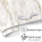 Papel de Parede Marmore Dourado e Branco - Imagem 7