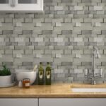 Papel de Parede Mosaico Pedra Basalto Cinza