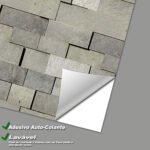 Papel de Parede Mosaico Pedra Basalto Cinza - Imagem 3