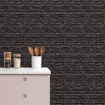 Papel de Parede Tijolinho Pretos Urbanos - Imagem 2