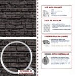 Papel de Parede Tijolinho Pretos Urbanos - Imagem 5