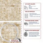 Papel de Parede Mosaico de Pedras Naturais Bege - Imagem 5