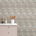 Papel de Parede Pedras Canjiquinha Cinza e Bege - Imagem 3