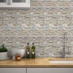 Papel de Parede Pedras Canjiquinha Cinza e Bege - Imagem 2