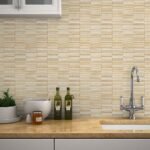 Papel de Parede Painel de Pedra Bege Listrado