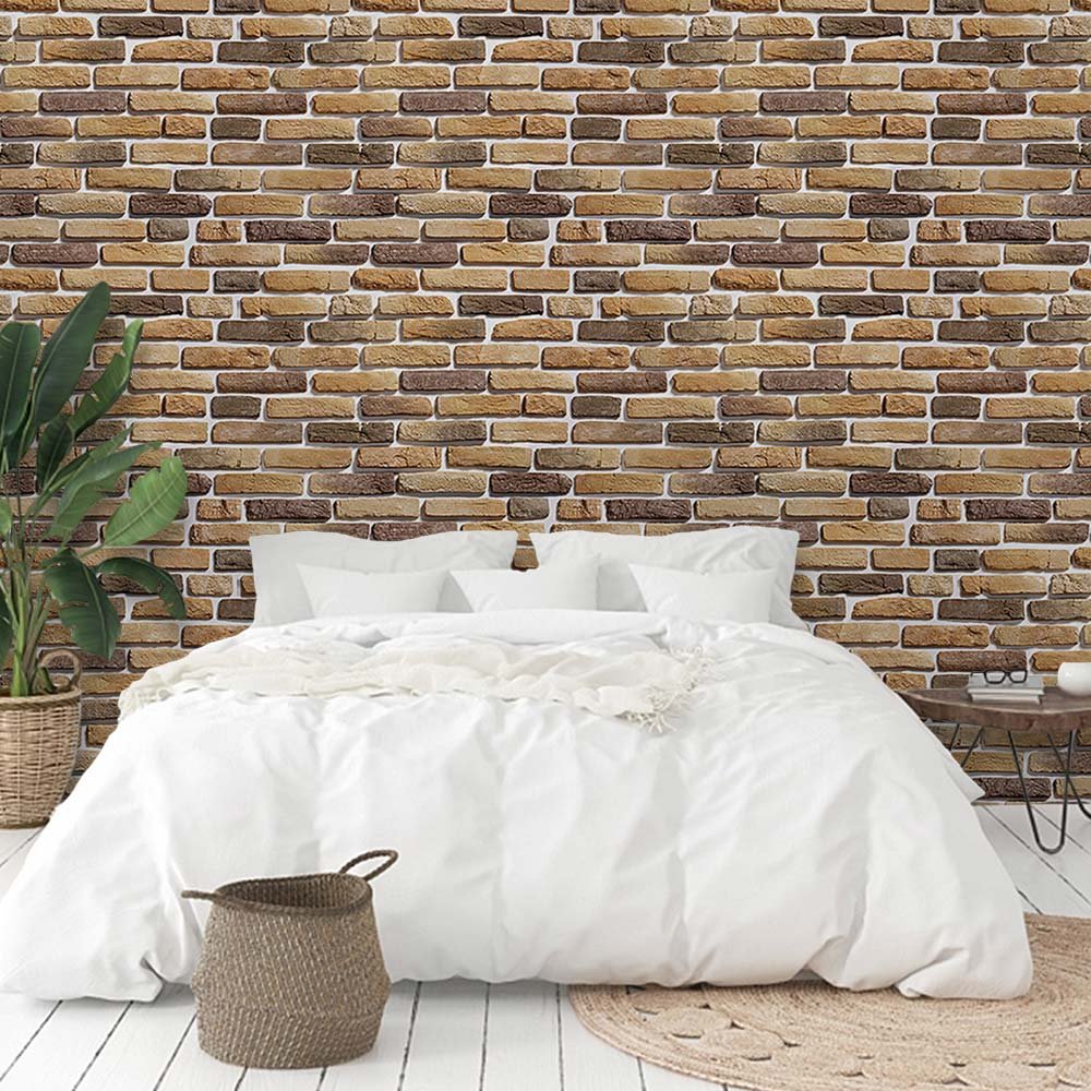 papel-de-parede-pedras-0065-2 Papel de Parede Tijolinho de barro em tons terrosos - Imagem 1