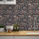 Papel de Parede Tijolinho Desgastado Tons Escuros