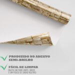 Papel de Parede Pedras canjiquinha em tons de bege e amarelado - Imagem 4