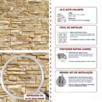 Papel de Parede Pedras canjiquinha em tons de bege e amarelado - Imagem 5