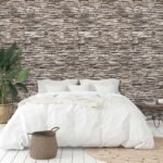 Papel de Parede Pedras canjiquinha em tons claros e cinzas