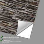 Papel de Parede Pedras canjiquinha em tons escuros de marrom e cinza