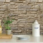 Papel de Parede Pedras canjiquinha com acabamento natural e tonalidades quentes