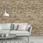 Papel de Parede Pedras canjiquinha com acabamento natural e tonalidades quentes - Imagem 3