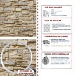 Papel de Parede Pedras canjiquinha com acabamento natural e tonalidades quentes - Imagem 5