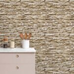 Papel de Parede Pedras canjiquinha em tons claros e escuros, com efeito natural - Imagem 2