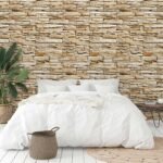 Papel de Parede Pedras canjiquinha com tons suaves e acabamento rústico - Imagem 3