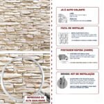 Papel de Parede Mural de Pedra Canjiquinha Bege - Imagem 5