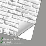 Papel de Parede Tijolinho 3D Branco