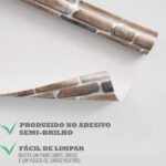 Papel de Parede Tijolinho 3D Caramelo - Imagem 4