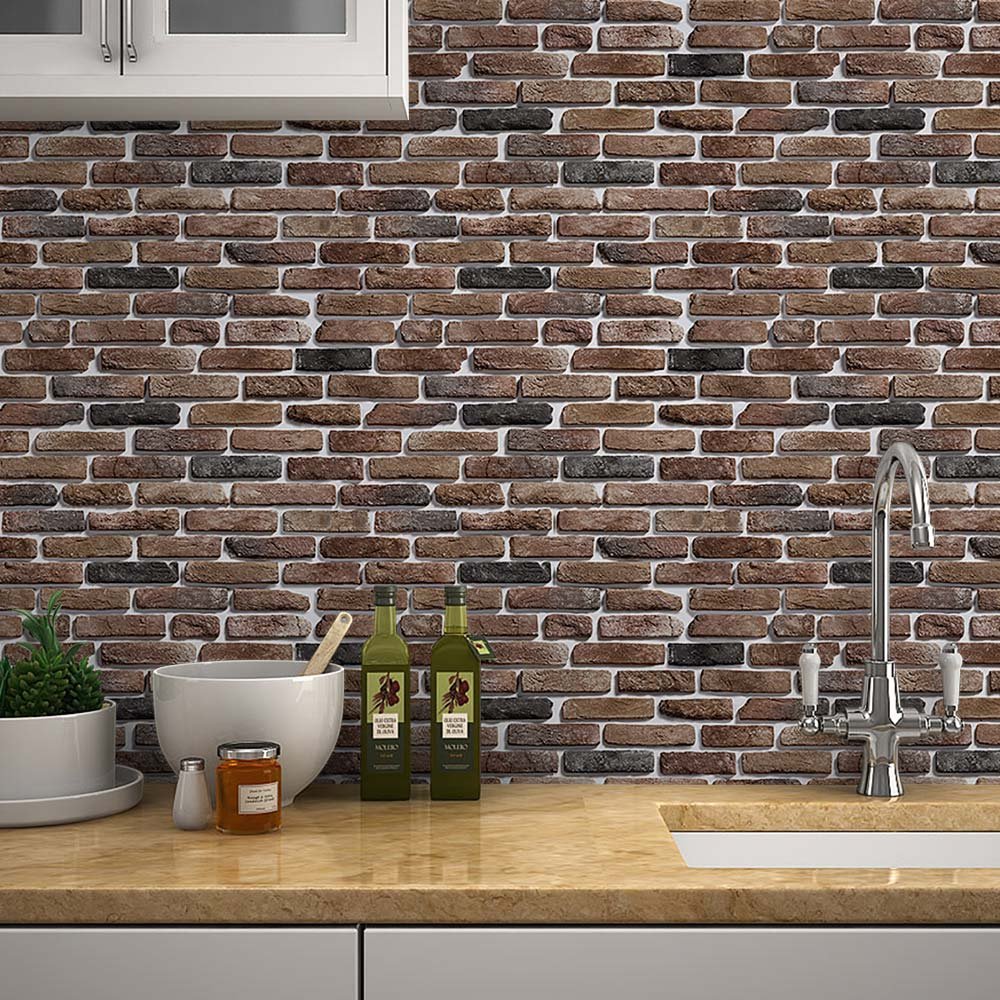 papel-de-parede-pedras-0106-2 Papel de Parede Tijolinho 3D Caramelo Escuro - Imagem 1