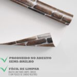 Papel de Parede Tijolinho 3D Caramelo Escuro - Imagem 4