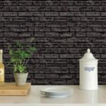 Papel de Parede Tijolinho Pretos Urbanos