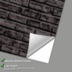 Papel de Parede Tijolinho Pretos Urbanos - Imagem 3