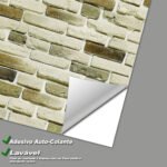 Papel de Parede Tijolos Creme e Café