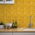 Papel de Parede Tijolinhos Amarelos Vintage