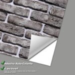 Papel de Parede Tijolinhos cinzas com textura rústica - Imagem 3