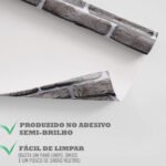 Papel de Parede Tijolinhos cinzas com textura rústica - Imagem 4
