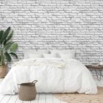 Papel de Parede Tijolinhos brancos com acabamento suave 3D