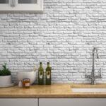 Papel de Parede Tijolinhos brancos com acabamento suave 3D - Imagem 2