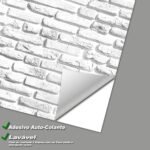 Papel de Parede Tijolinhos brancos com acabamento suave 3D - Imagem 3