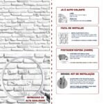 Papel de Parede Tijolinhos brancos com acabamento suave 3D - Imagem 5