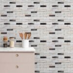 Papel de Parede Tijolinhos brancos e escuros