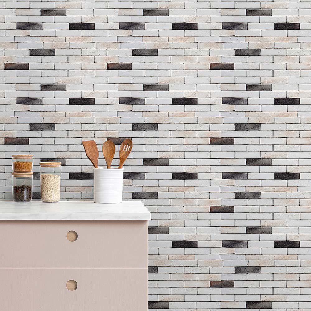 papel-de-parede-tijolos-0093-2 Papel de Parede Tijolinhos brancos e escuros - Imagem 1