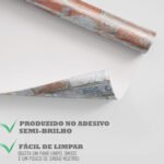 Papel de Parede Tijolinhos vermelhos e cinzas - Imagem 4