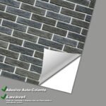 Papel de Parede Tijolinhos escuros Rustico - Imagem 3