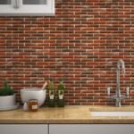 Papel de Parede Tijolinho Marrom Retro - Imagem 2