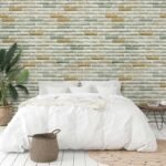 Papel de Parede Tijolinho Esverdeado 3D