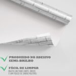 Papel de Parede Tijolinho Branco 3D Rústico - Imagem 4