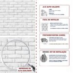 Papel de Parede Tijolinho Branco 3D Rústico - Imagem 5