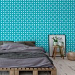 Papel de Parede Flor Azul Minimal - Imagem 2