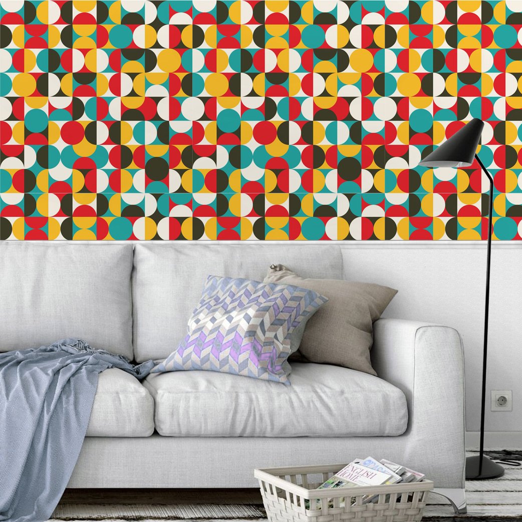 papel-de-parede-vintage-0018-2 Papel de Parede Ondas de Linhas - Imagem 1